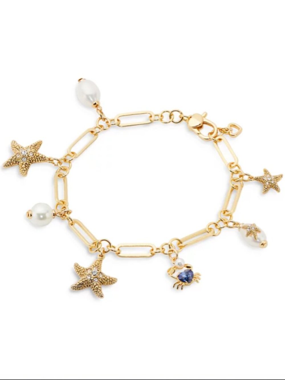 Kate Spade Gold Starfish Charm Bracelet with Pearls - NWOT $128 MSRP
